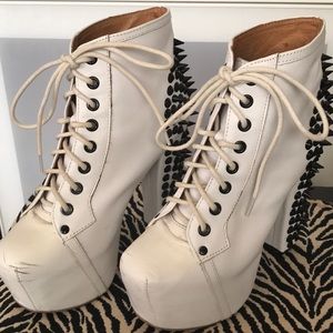 JEFFREY CAMPBELL “Lita” Spiked Bootie - White, Sz6